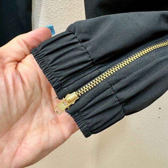 Albion Black Collar Roll Tab Short Sleeve Zipper Jogger Jumpsuit Women's M - Picture 7 of 13